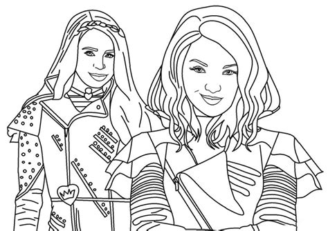 Mal And Audrey Descendants Coloring Page Free Printable Coloring