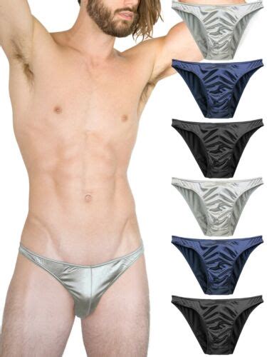 Mens Satin Bikini Briefs Panties S To 3XL Silky Sexy Mens Underwear