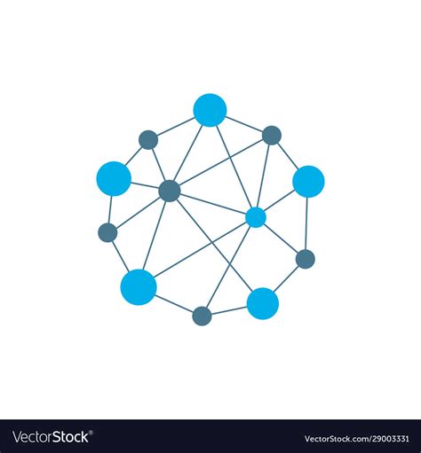 Abstract Dots And Circles Connected With Lines Vector Image