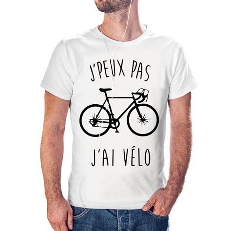 T shirt j peux pas j ai vélo cadeau homme Taille S