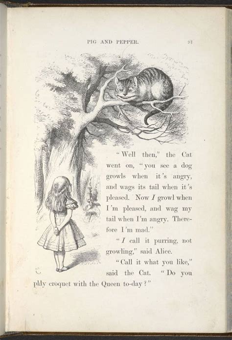 John Tenniel Illustration Alice Cheshire Cat Alice Adventures In