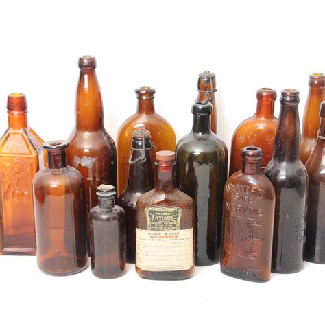 Antique and Vintage Brown Glass Bottles : EBTH