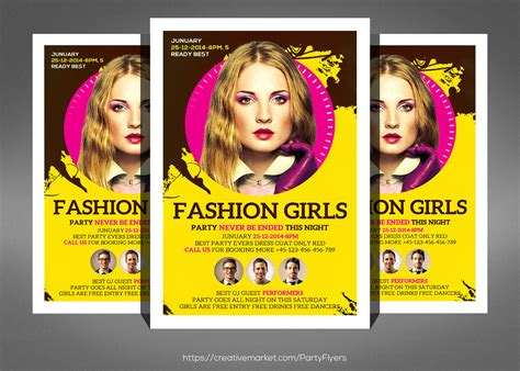 Fashion Girl Party Flyer Flyer Templates ~ Creative Market