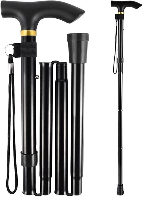 foldable walking stick  seniors adults adjustable lightweight