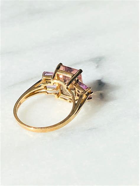 10K Yellow Gold Emerald Cut Ametrine Ring Vintage Size 6 - Etsy