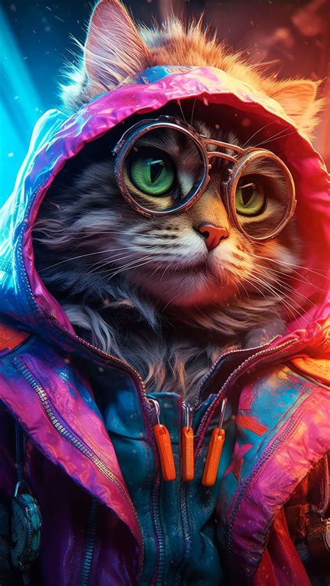 Free background desktop, hd wallpaper cat, hood, glasses, pet ...