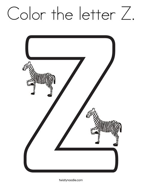 Letter Z Coloring Page Coloring Pages