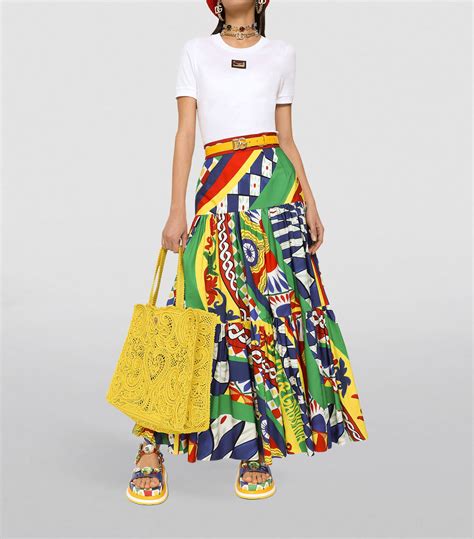 Womens Dolce And Gabbana Multi Cotton Carretto Print Skirt Harrods Uk