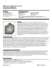 Hist Syllabus Pdf Hist United States To University Of