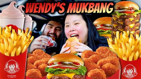 Wendys Drive Thru Mukbang 먹방 Eating Show Spicy Chicken Nuggets Spicy