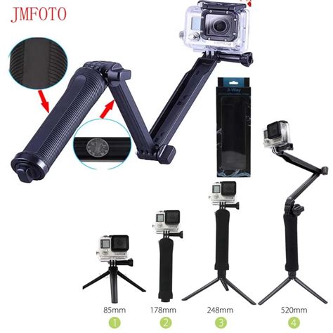 JMFOTO for Gopro Accessories Tripod 3 Way Monopod Mount Extension Arm Tripod for Gopro Hero 6 5 ...