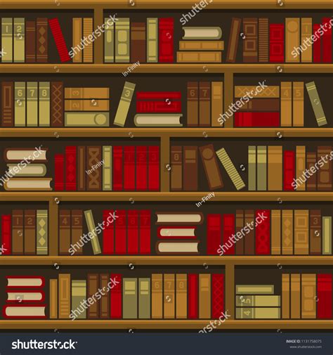 Library Book Shelf Seamless Background Vector Stock Vector (Royalty ... 