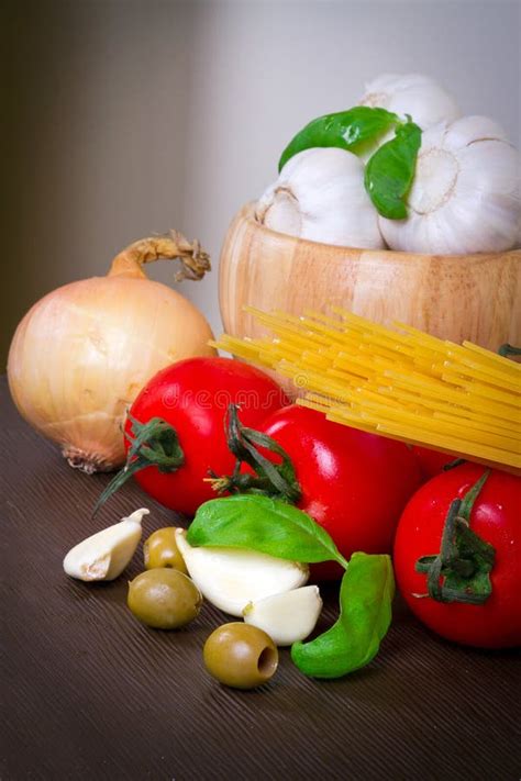 Composition of Italian Food Ingredients Stock Photo - Image of summer ...