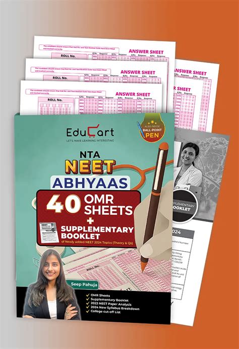 Educart Neet Omr Sheets 2024 With Supplementary Booklet On New Topics