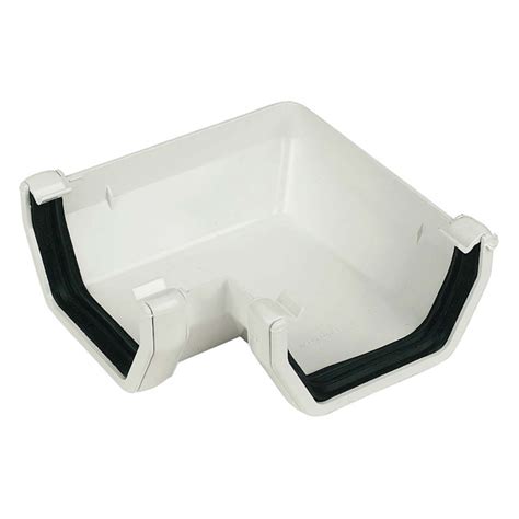 FloPlast White 114mm Square Line 90 Gutter Angle Selco