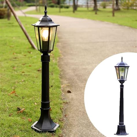 Garden Lamp Post Outdoor Solar Post Light Solar Powered Black Garden Lantern Lamp Post Light