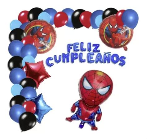 Set De Globos Met Licos Piezas Super H Roe Spiderman Bb Meses