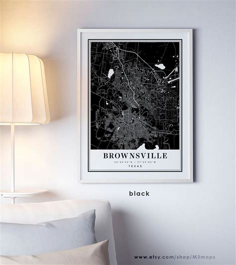 Brownsville Texas Map Brownsville TX Map Brownsville City - Etsy