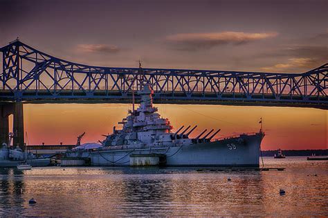 Uss Massachusetts At Sunset Photograph By Raymond J Deuso Fine Art America