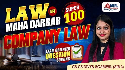 Law Maha Darbar Company Law Marathon For Ca Cma Inter Cs Exe