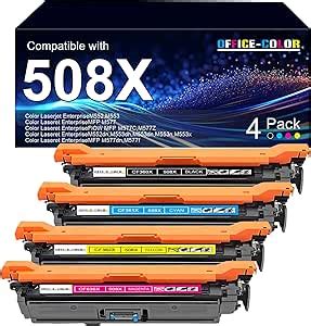 Amazon 508X High Yield Toner Cartridges 4 Pack Works With HP Color