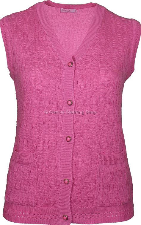 Pink V Neck Cable Waistcoat