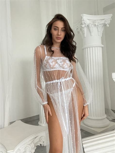 Long Bridal Robe Focused On Sex Handmade With Love