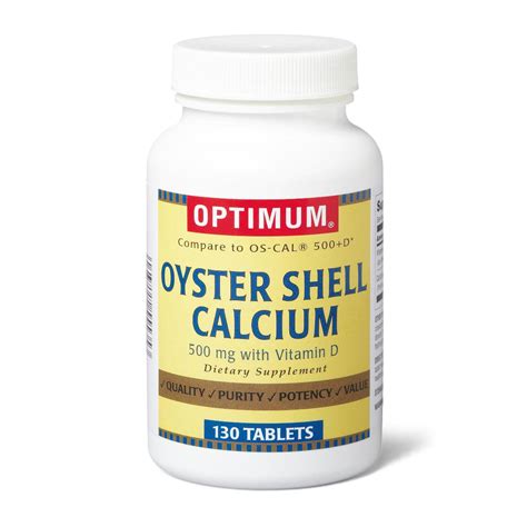 Oyster Shell Calcium With Vitamin D Tablets Bottle Oz Medical Supply