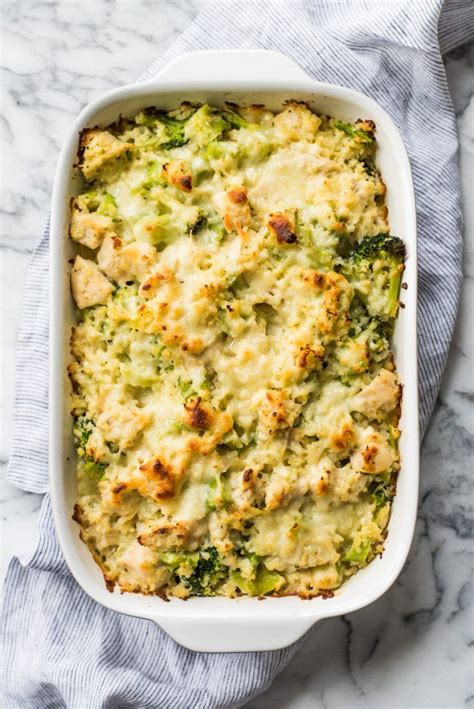 This Low Carb And Cheesy Broccoli Cauliflower Rice Chicken Casserole