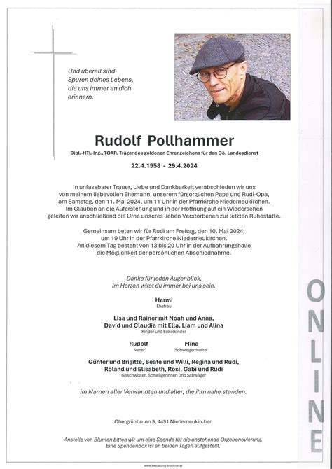 Rudolf Pollhammer 66 Bestattung Bruckner Wolfern Bei Steyr