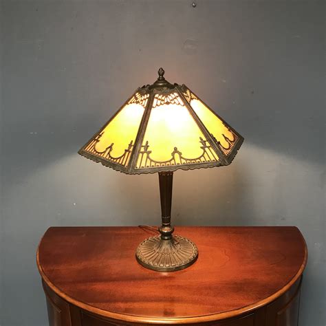 Early 20th Century Pittsburgh Glass Company Slag Glass Lamp — Ardesh