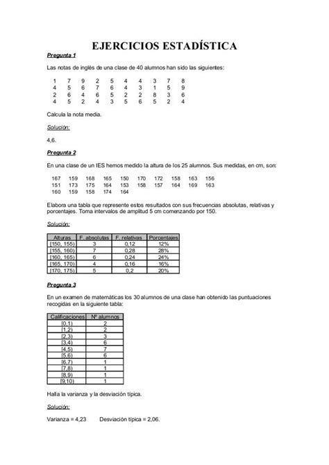 Ejercicios Estadistica