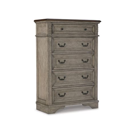 Benjara Eerie 58 Inch 5 Drawer Tall Dresser Chest Vintage Gray Rustic