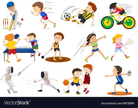 People Doing Different Kinds Of Sports Royalty Free Vector