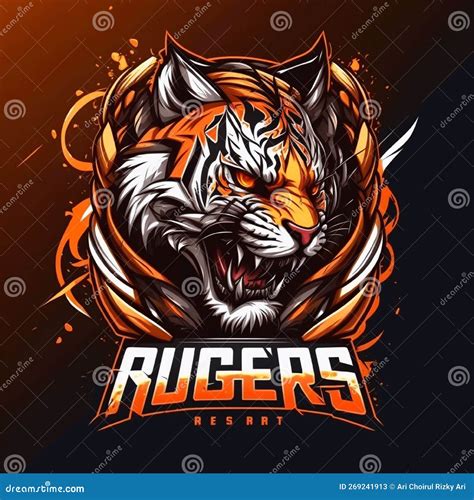 Logo Do Design Do Mascote De Esportes De Tigre Ilustra O Stock