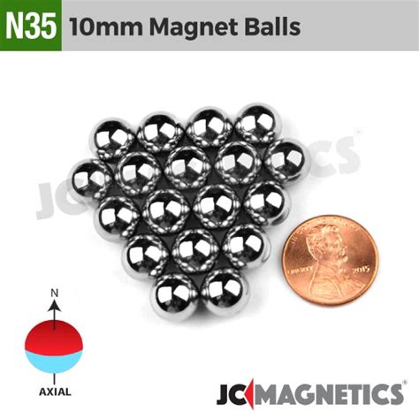 10mm - 3/8in Diameter N35 Magnet Spheres Balls Rare Earth Neodymium Magnet