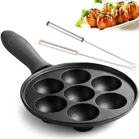 Amazon Shlia Pre Seasoned Cast Iron Aebleskiver Pan For Danish