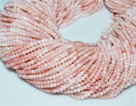 Aaa Quality Shaded Peruvian Pink Opal Rondelle Faceted Mm