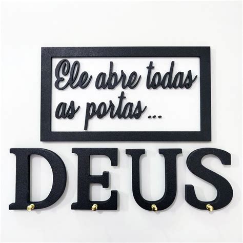 Porta Chaves DEUS Quadro Woodhead Porta Chaves Quadros Chaves