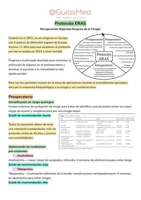 Protocolo ERAS Cirugia GuiasMed UDocz