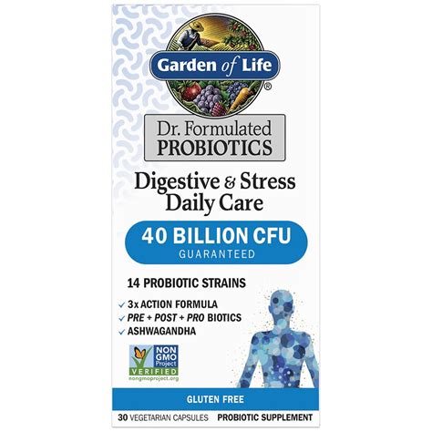 Garden of Life Dr. Formulated Probiotics Digestive & Stress 40 Billion ...