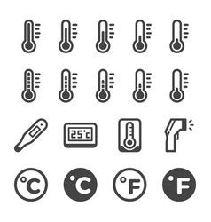 Thermometer Cold And Hot Icon Freeze Temperature Vector Image