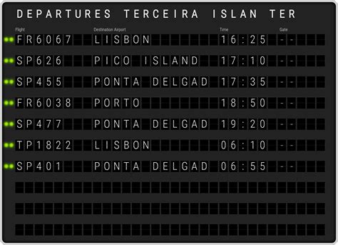 Terceira Island Terceira Airport Departures & [TER] Flight Schedules