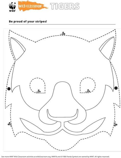printable tiger mask cut