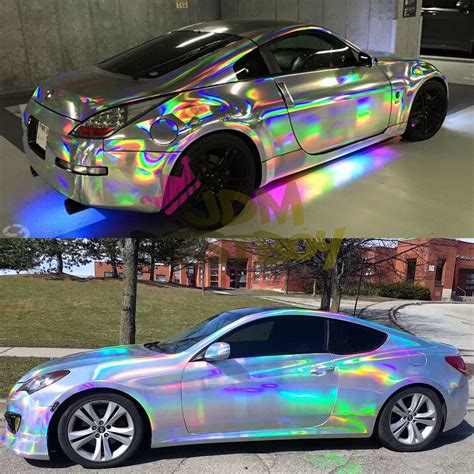 Holographic Silver Rainbow Neo Chrome Car Vinyl Wrap Sticker Etsy