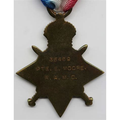 WW1 1914 15 Star British War Victory Medal Trio Pte E Moore