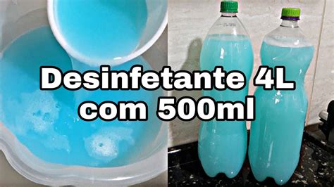 500 ML DE DESINFETANTE FIZ 4L Limpa Perfuma Brilho YouTube