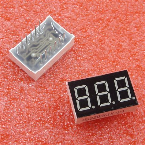 10pcs New 036 Inch 3 Digit 7 Seg Segment Common Cathode Led Display