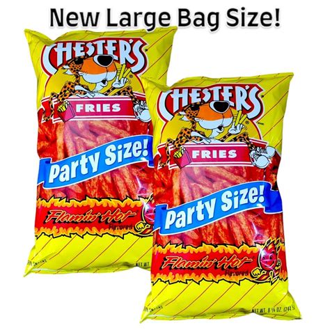 Chester S Flamin Hot Fries Corn Snacks Crunchy Large Party Size New Oz