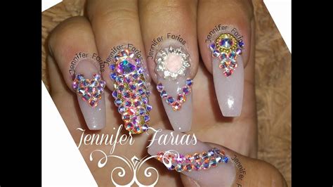 Uñas acrilicas nude con swarovsky Nude Acrylic nails with swarovsky YouTube
